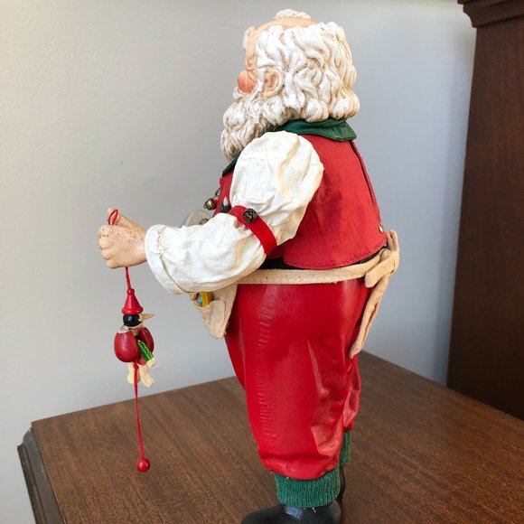 Santa Claus Toy Workshop Fabric Mache 10 1/2" Tabletop Figurine - Rare Find - Picture 2 of 4